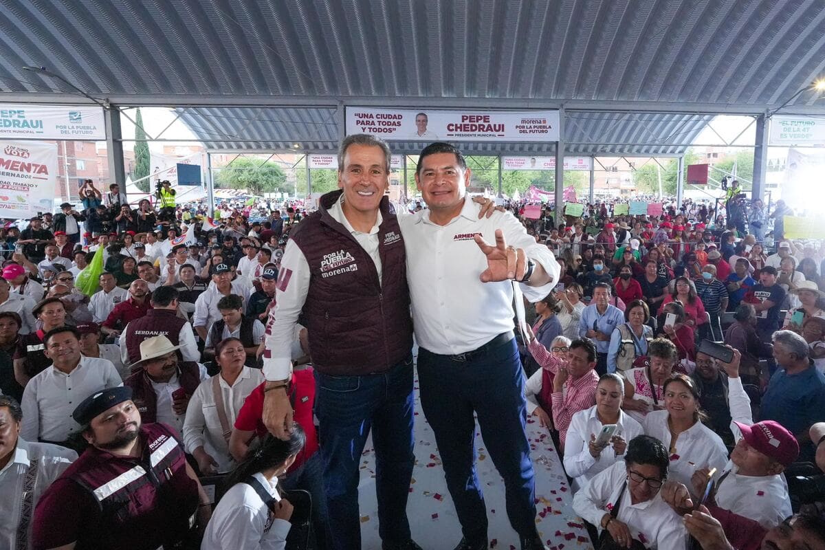 Por una Puebla segura, igualitaria y justa trabajarán Armenta y Pepe Chedraui 1 Pepe Chedraui y Armenta puebla segura