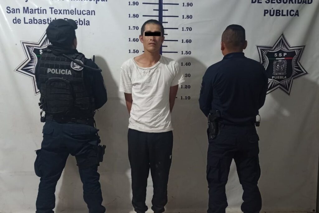 policía Texmelucan detiene a hombre por robo de cuatrimoto