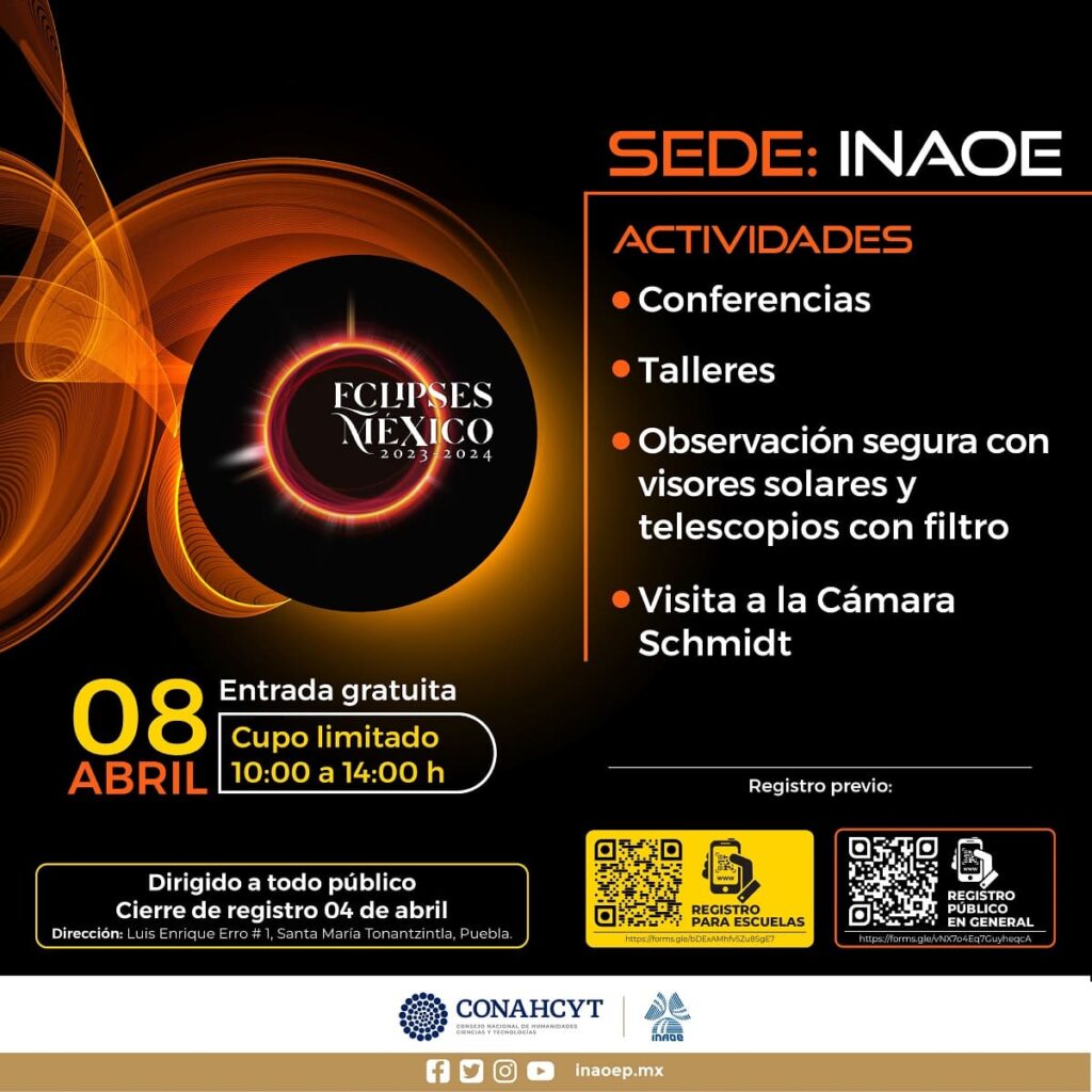 actividades inaoe 8 de abril eclipse solar