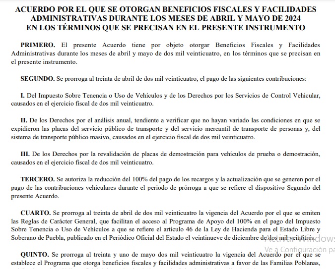 Amplían al 30 de abril pago del control vehicular en Puebla