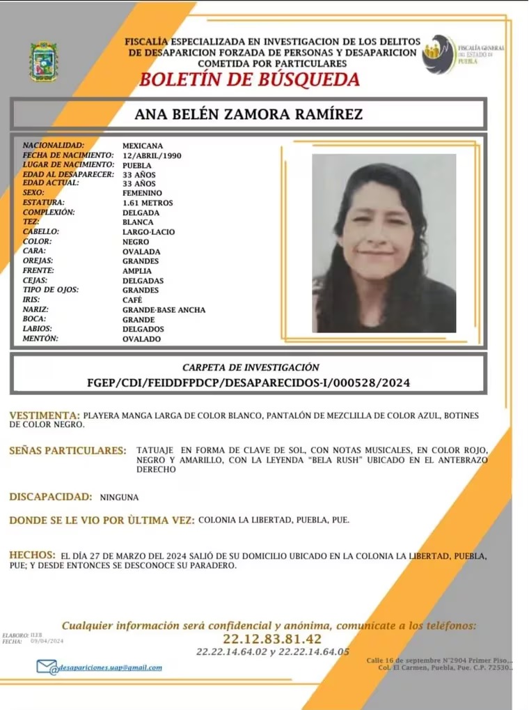 desaparicion bela rush puebla