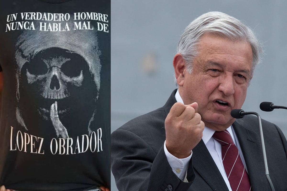 Critican a Morena por usar imagen de la Santa Muerte para promocionar a AMLO 1 playera de la Santa Muerte y AMLO