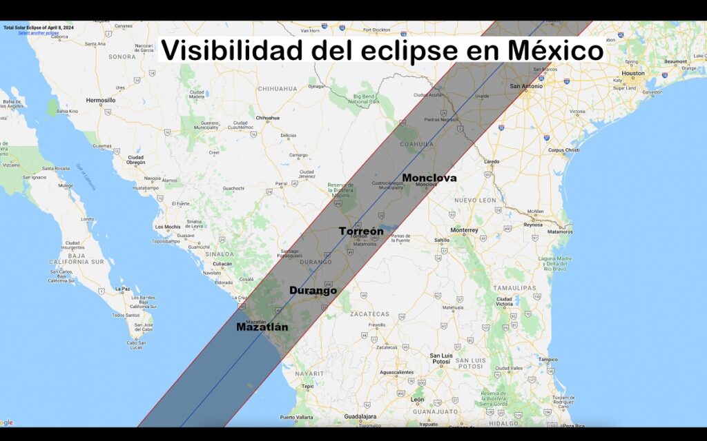 visibilidad eclipse solar mexico 2024
