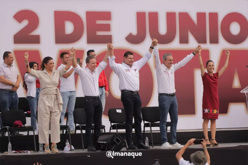 Arlejandro Armenta Claudia Sheinbaum Pepe Chedraui cierre de campana plaza civica Puebla 9