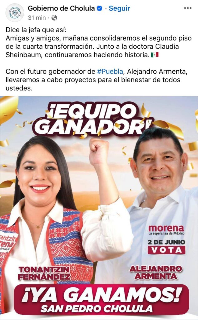 Ayuntamiento de Cholula de origen panista promociona a… Tonantzin Fernández y Armenta 5 Ayuntamiento de Cholula de origen panista promociona a… Tonantzin Fernández y Armenta