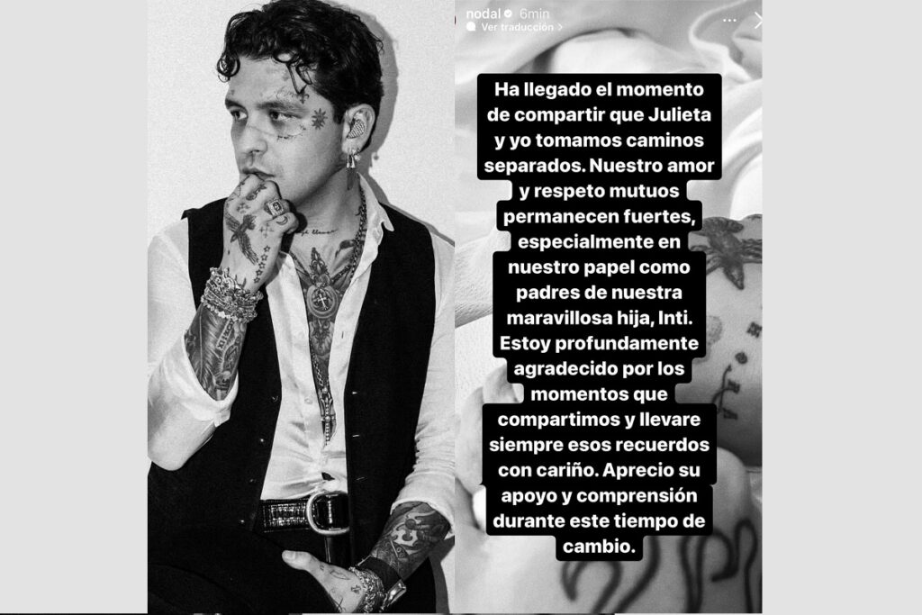 Christian Nodal y Cazzu confirman su separación, pero seguirán unidos por su hija