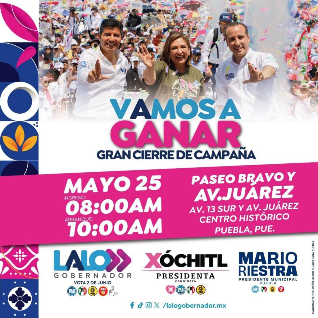 fecha y lugar de los cierres de campaña de armenta y lalo rivera 