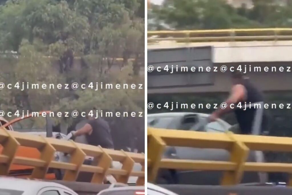 conductor golpea a otro en Circuito Interior CDMX