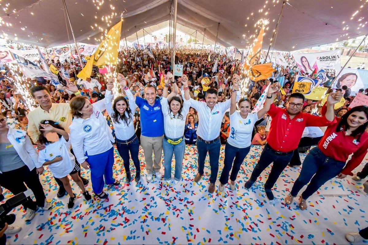 Mario Riestra y Eduardo Rivera, encabezan cierre de campaña con más de 2 mil 500 poblanos en el sur 1 coerre de campana del sur mario riestra