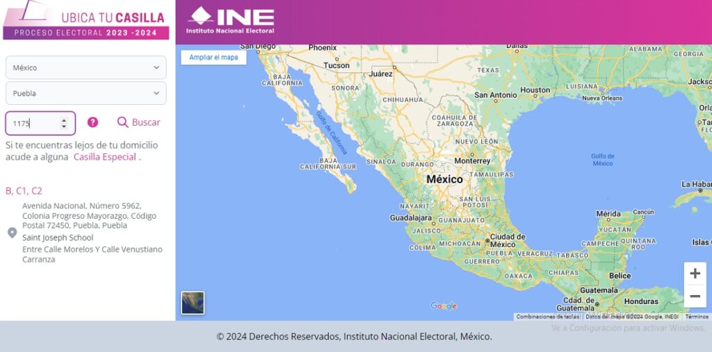 ine ubica tu casilla datos