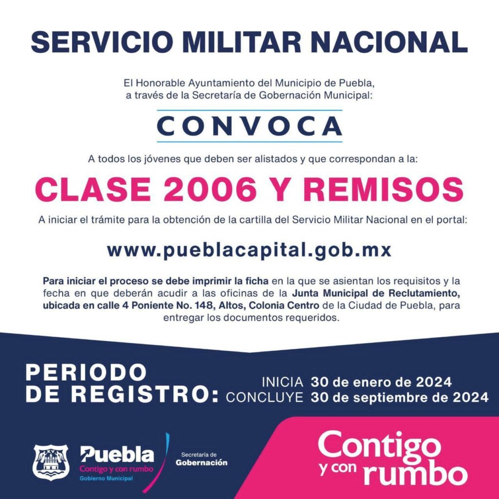 Invita Ayuntamiento de Puebla a tramitar la cartilla militar 9 Invita ayuntamiento de Puebla a tramitar la cartilla militar