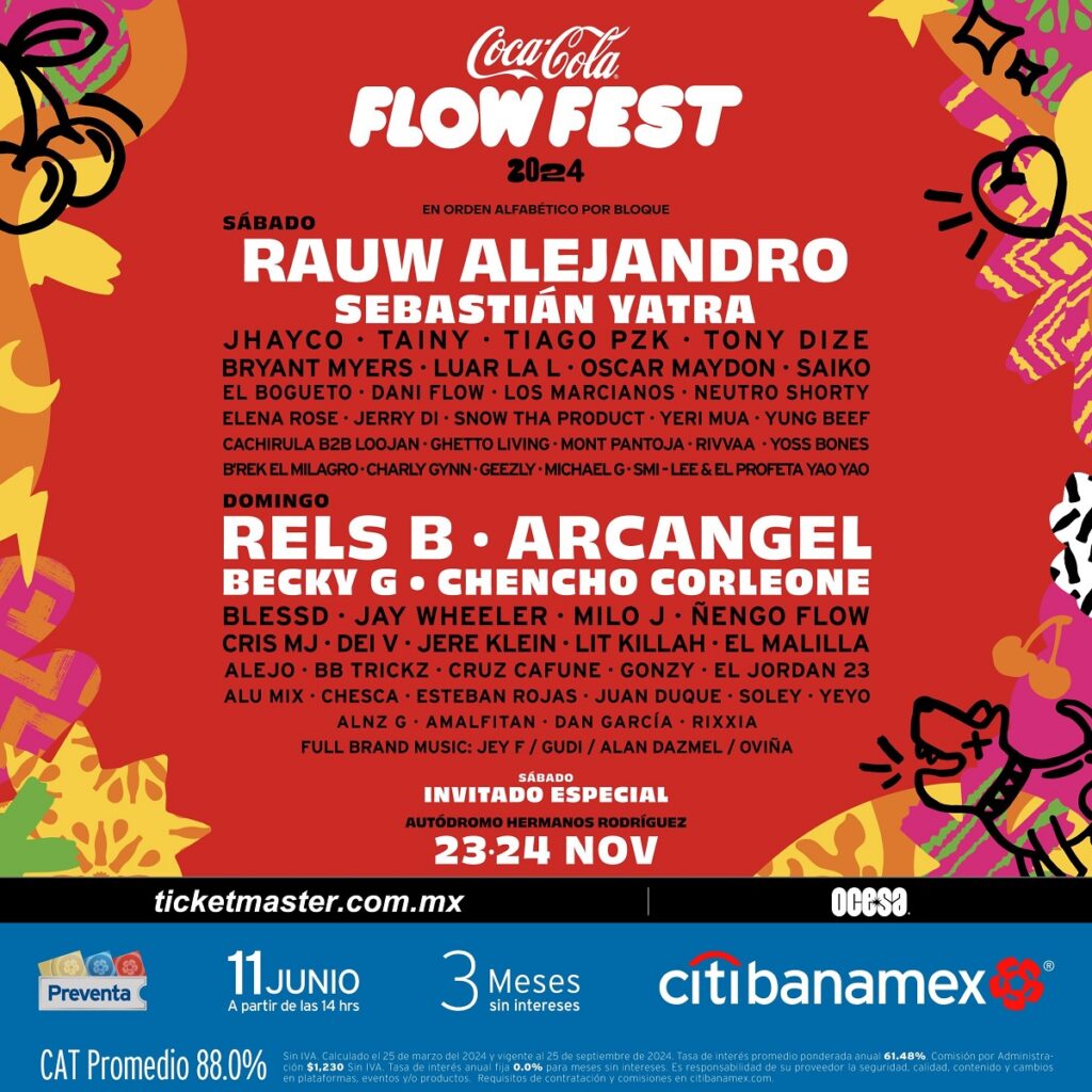 Este es el line-up del Coca-Cola Flow Fest 2024 6 cartel coca cola flow fest 2024