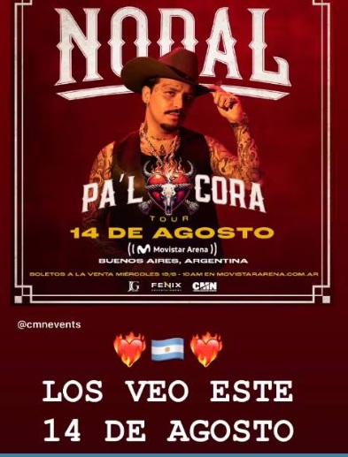 Christian Nodal anuncia concierto en Argentina y le lanzan advertencia en redes