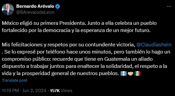 claudia sheinbaum bernardo arevalo