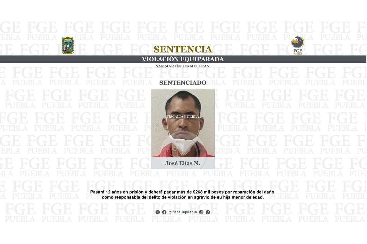 José Elías, ex aspirante a diputado por MC, drogaba a su hija para abusar de ella en Puebla 1 José Elías Medel sentenciado a 12 años de carcel por violar a su hija