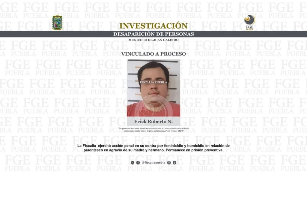 Erick Roberto mató a su mamá y hermano en Juan Galindo