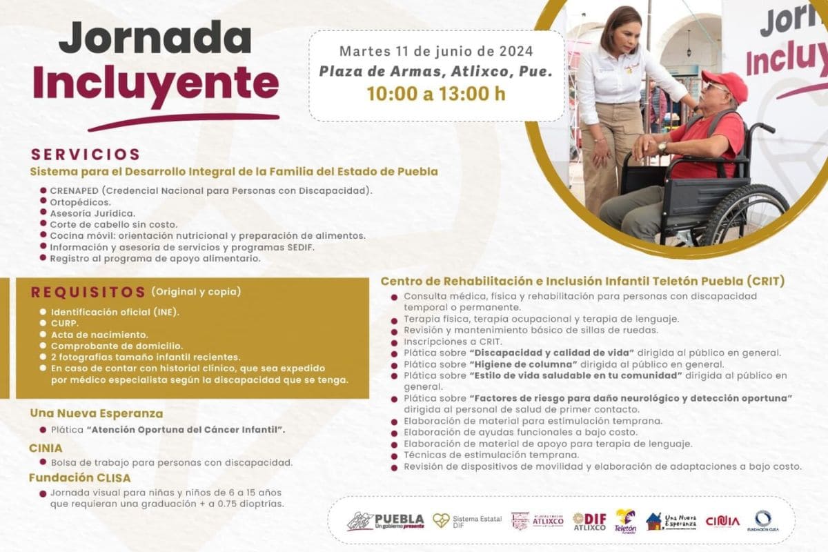 Anuncia SEDIF Jornada Incluyente en Atlixco 1 SEDIF jornada incluyente Atlixco