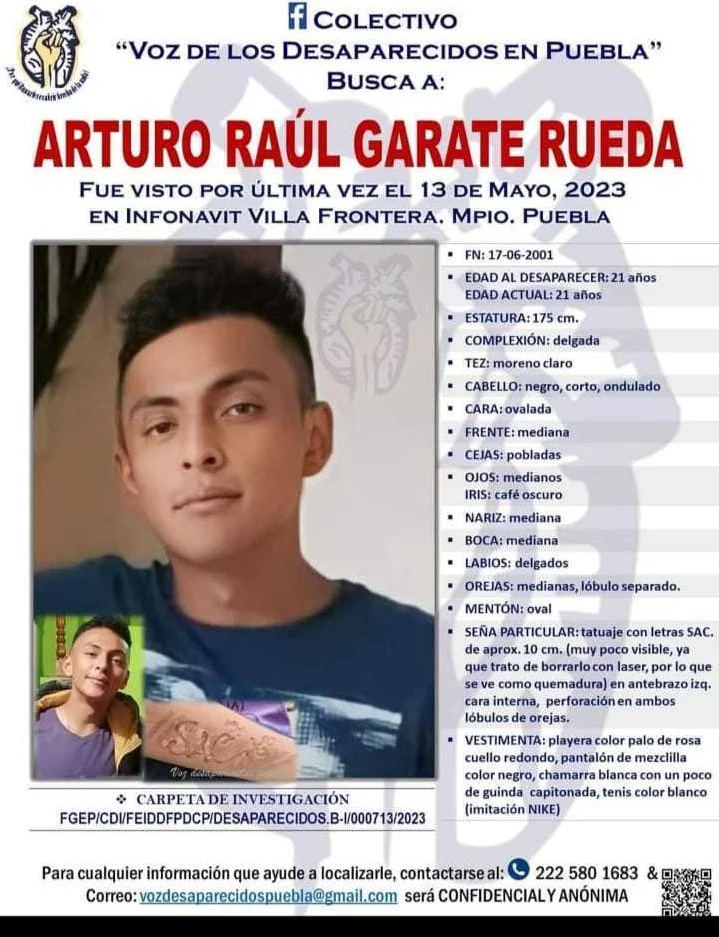Abuelo busca a su nieto Raúl Garate en Puebla desde 2023