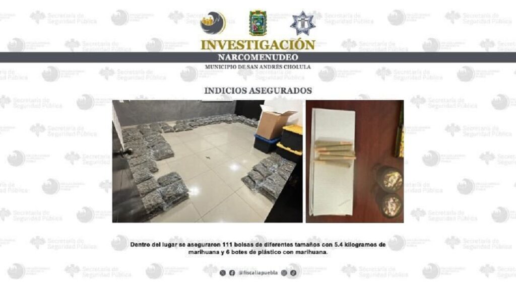 Fiscalía de Puebla y SSP desmantelan almacén del narcolaboratorio en Cholula