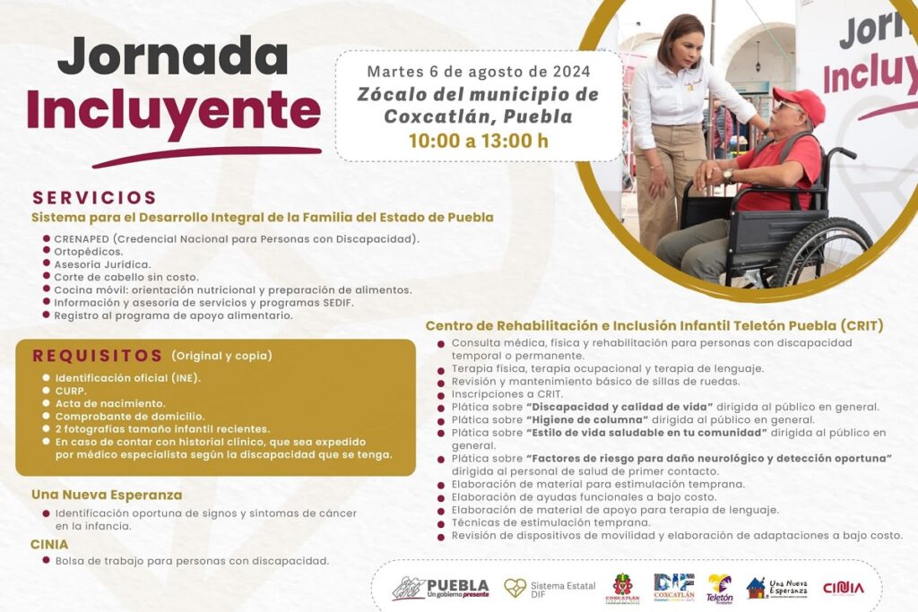Prepara SEDIF Jornada Incluyente para personas con discapacidad en Coxcatlán