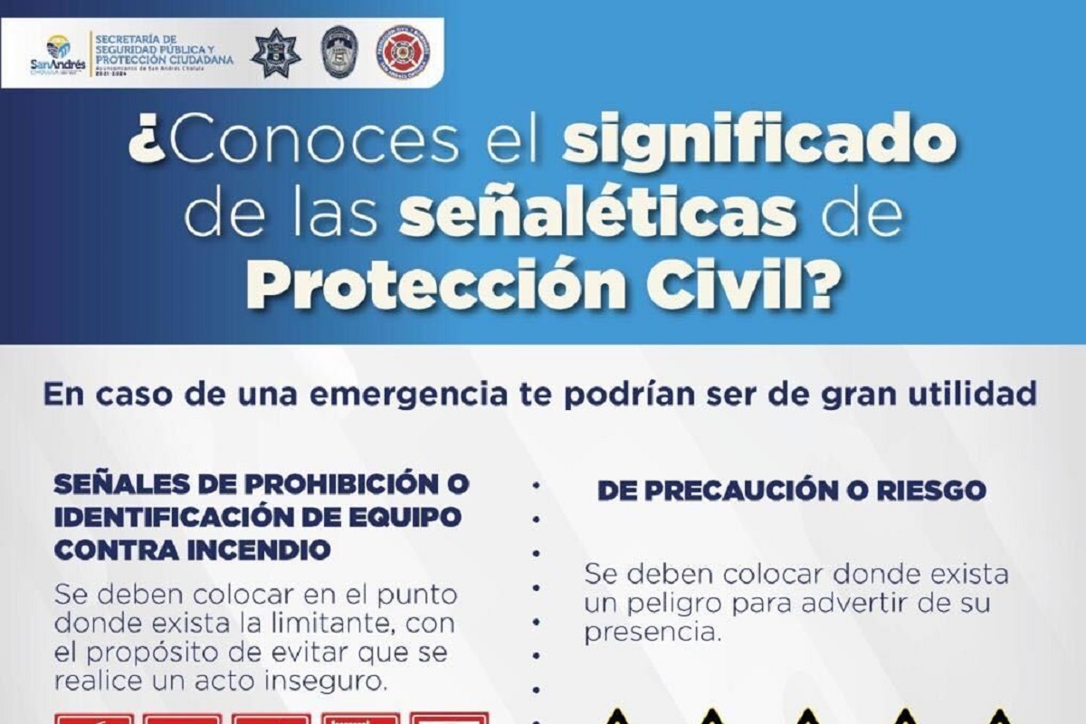 Promueve gobierno de San Andrés Cholula señalamientos en materia de Protección Civil 1 Promueve gobierno de san andrés cholula señalamientos en materia de protección civil