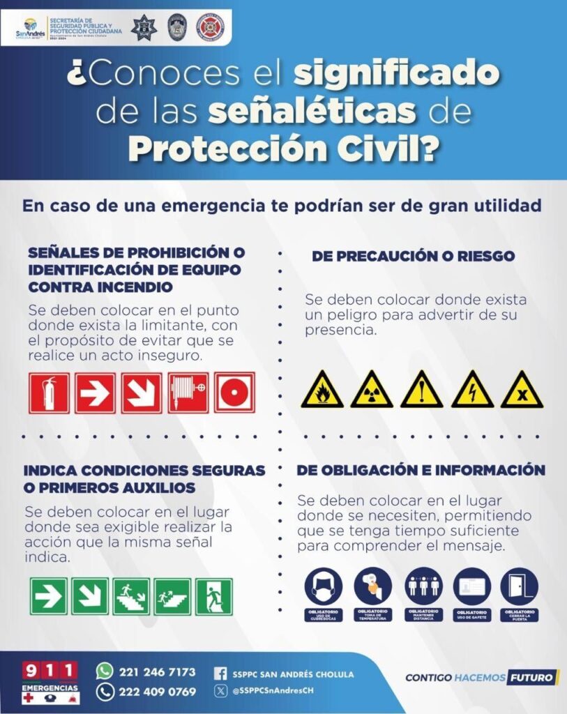 Promueve gobierno de san andres cholula senalamientos en materia de proteccion civil