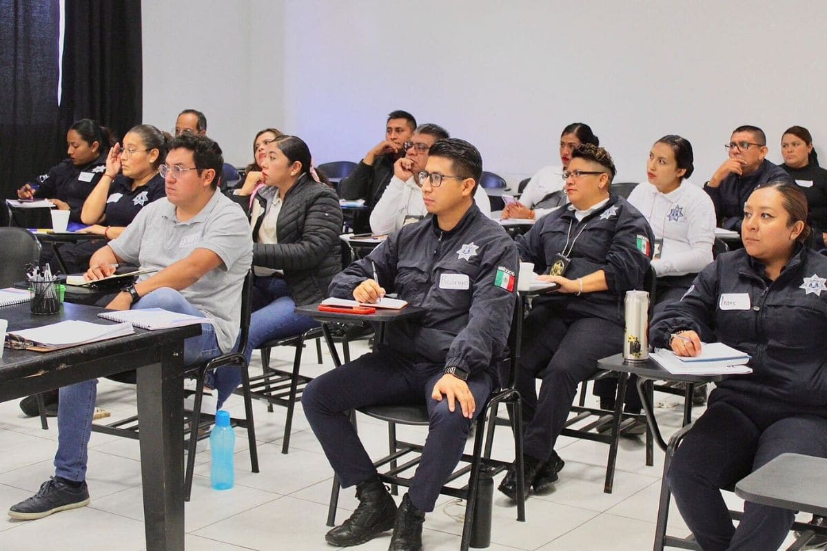 Mantiene policía de San Andrés Cholula capacitación continua 1 capacitación de policía de San Andrés Cholula
