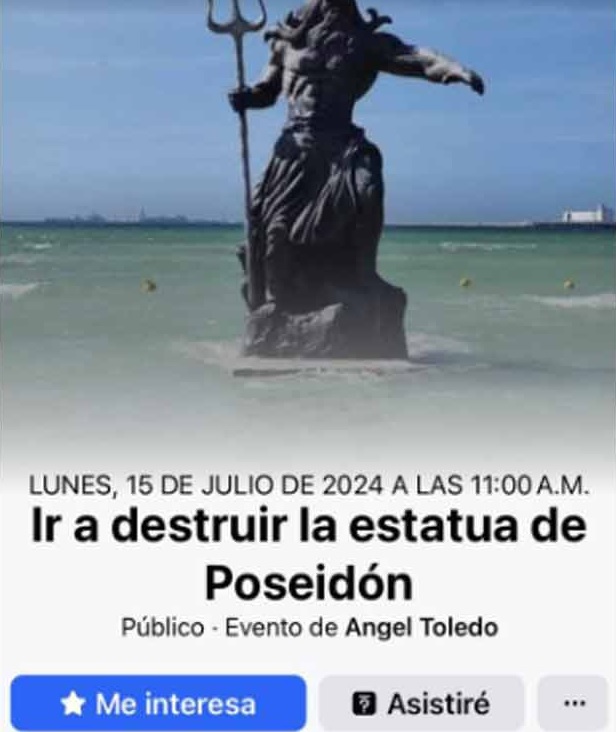 destruir estatua de poseidon yucatan