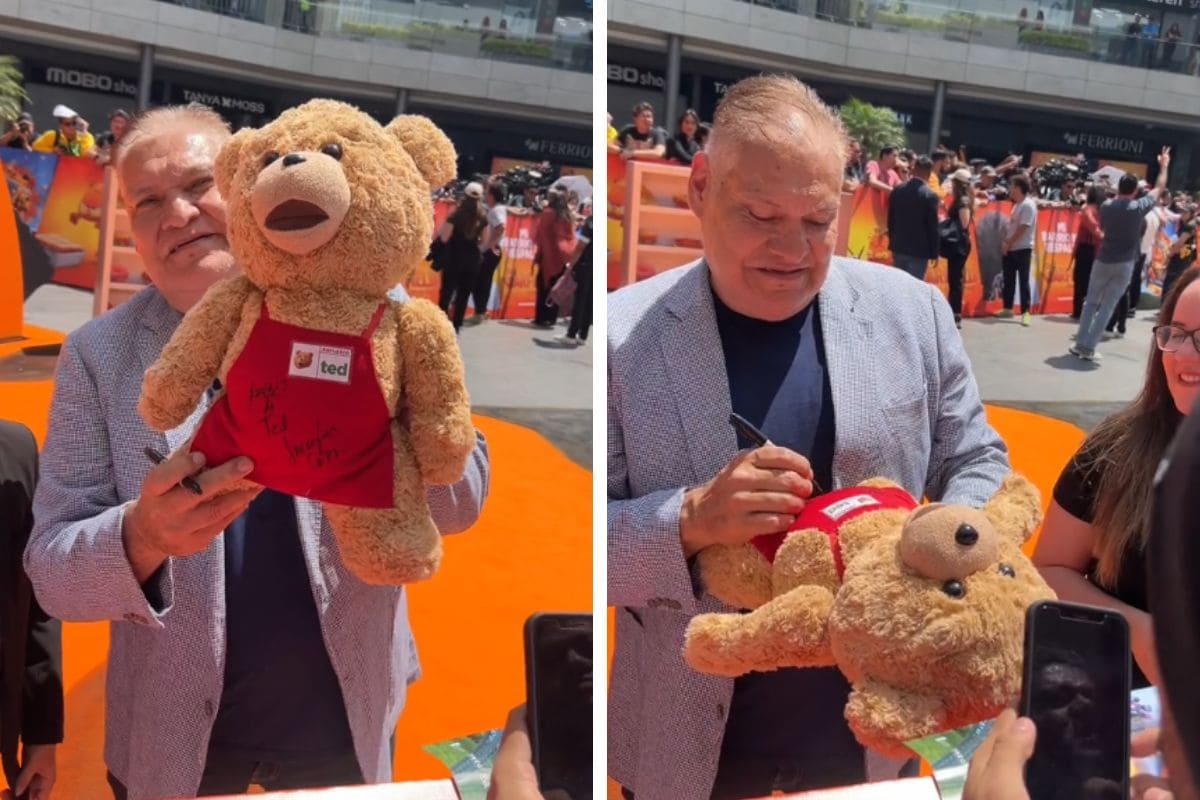 Joaquín Cosío, voz de ‘Ted’ en Latinoamérica, firma peluche del osito 1 Joaquín Cosío peluche Ted