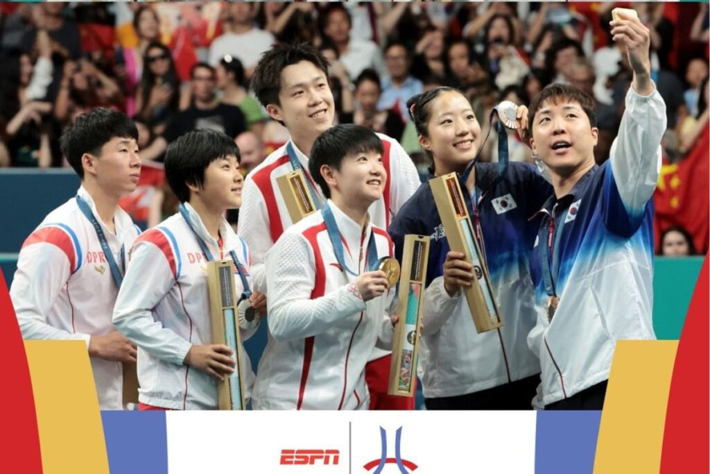 París 2024 selfie norcoreana