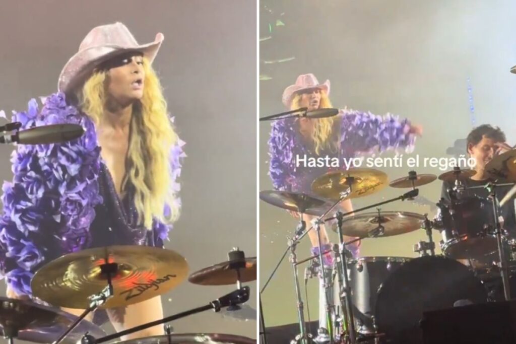 Paulina Rubio regaña a baterista