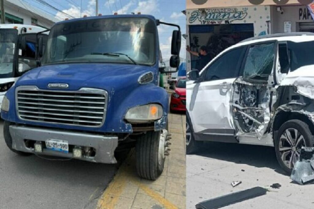 Pipa de SOSAPAC destroza una camioneta en Puebla y se niega a pagar los daños