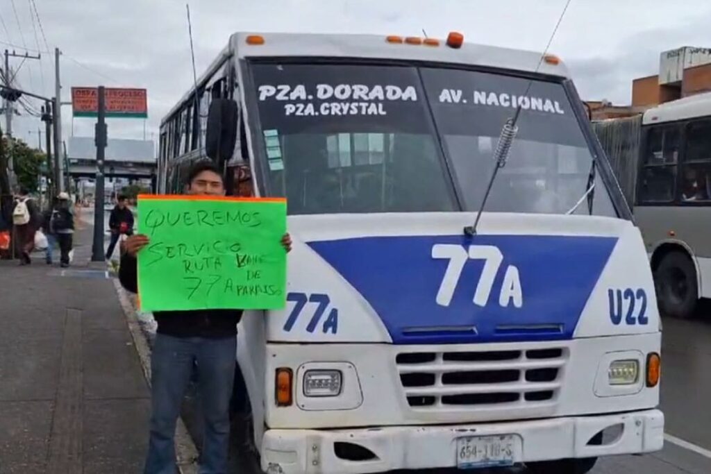 retienen a choferes de ruta 77-A