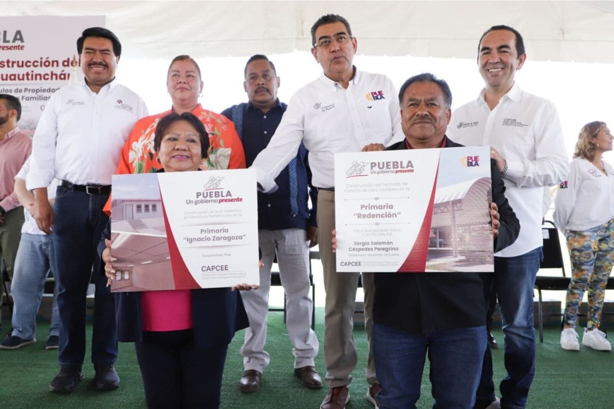 Sergio Salomón inaugura construcción de campo de béisbol en Cuautinchán 1 Sergio Salomón cancha de béisbol