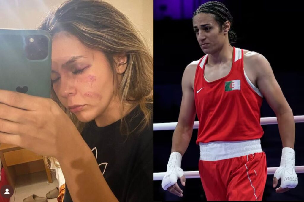 Imane Khelif boxeo contra una mexicana