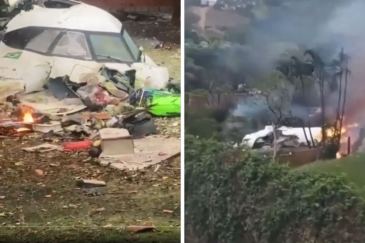 VIDEOS: Avión con pasajeros se estrella contra casas en Sao Paulo, Brasil 1 avión de Voepass se cae en Sao Paulo