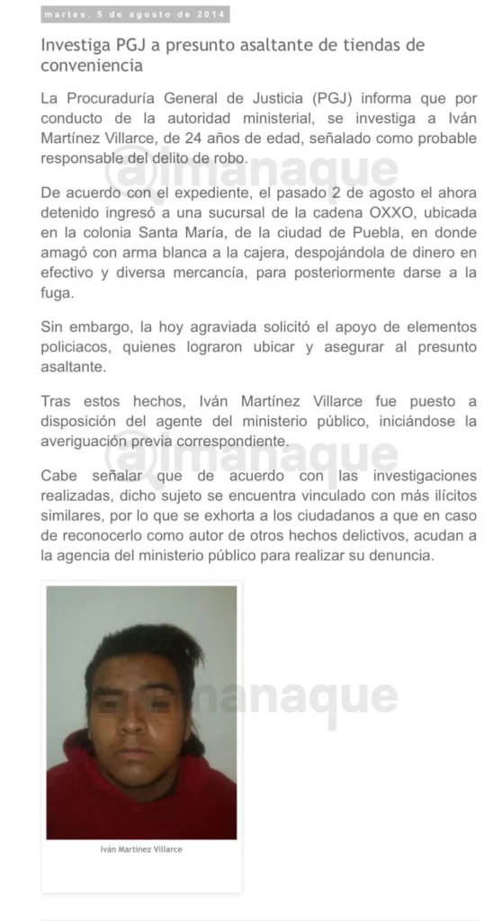 boletin asaltante ruta 8 puebla