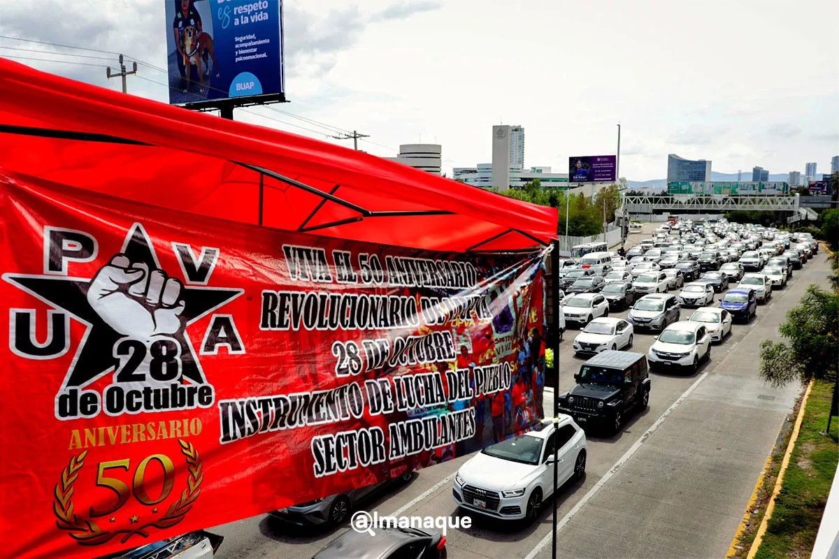 ATENCIÓN: 28 de Octubre amaga con cerrar 14 cruceros de Puebla este 21 de agosto 1 cierre vehicular 28 de octubre puebla 21 de agosto