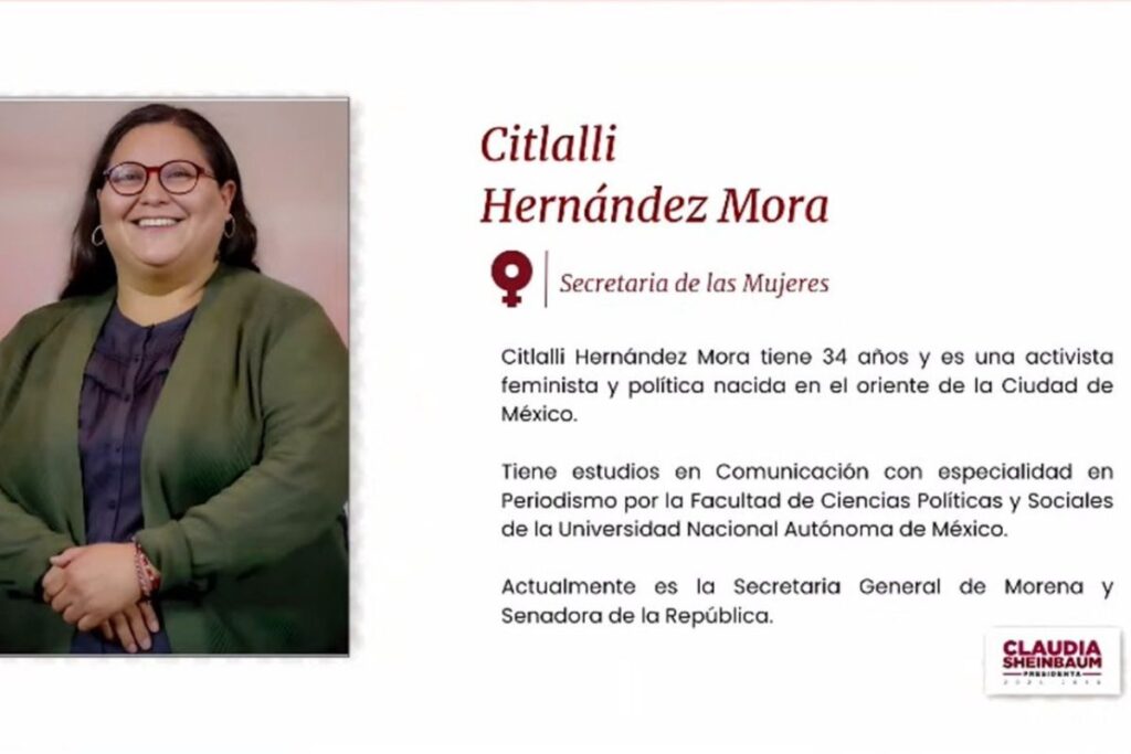 citlalli hernandez al gabinete de claudia sheinbaum