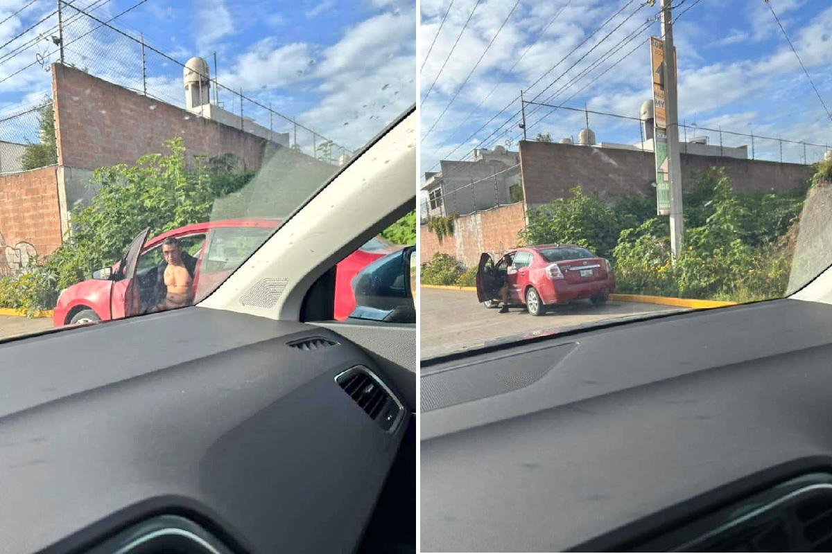 Hombre desnudo se estaciona en calles de Cuautlancingo para acosar a mujeres 1 Exhiben a sujeto que conduce desnudo y se masturba cuando pasa una mujer en Cuautlancingo