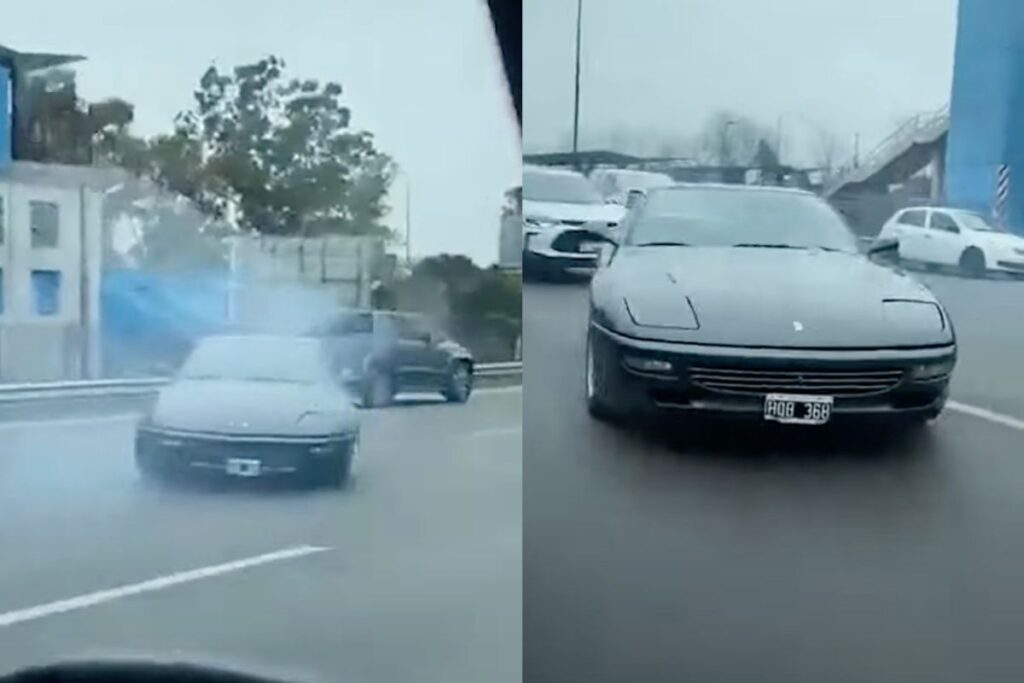 Ferrari da giros en calles de Buenos Aires argentina