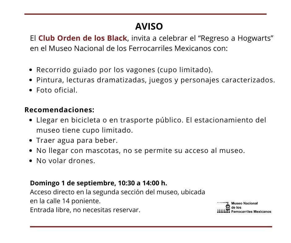 horarios expreso a hogwarts puebla