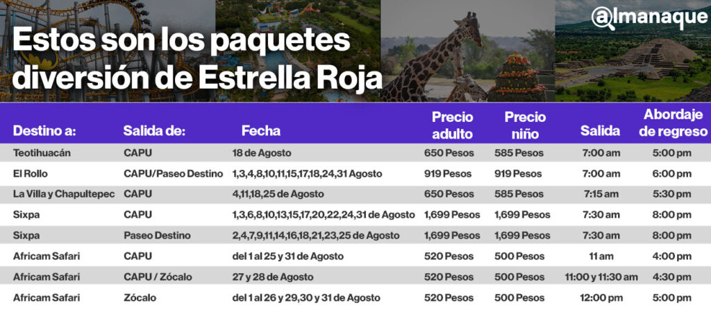 paquetes estrella roja