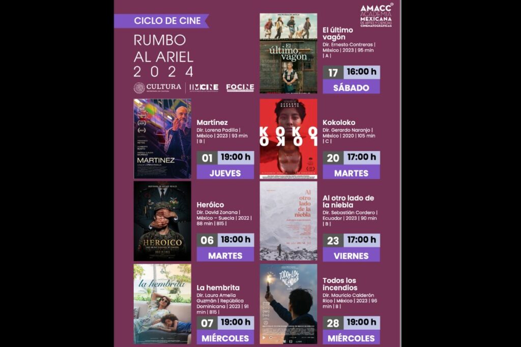 peliculas rumbo al ariel 2024 en Puebla