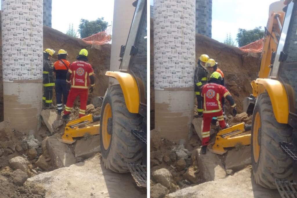 trabajadores atrapados distribuidor Atlixcáyotl