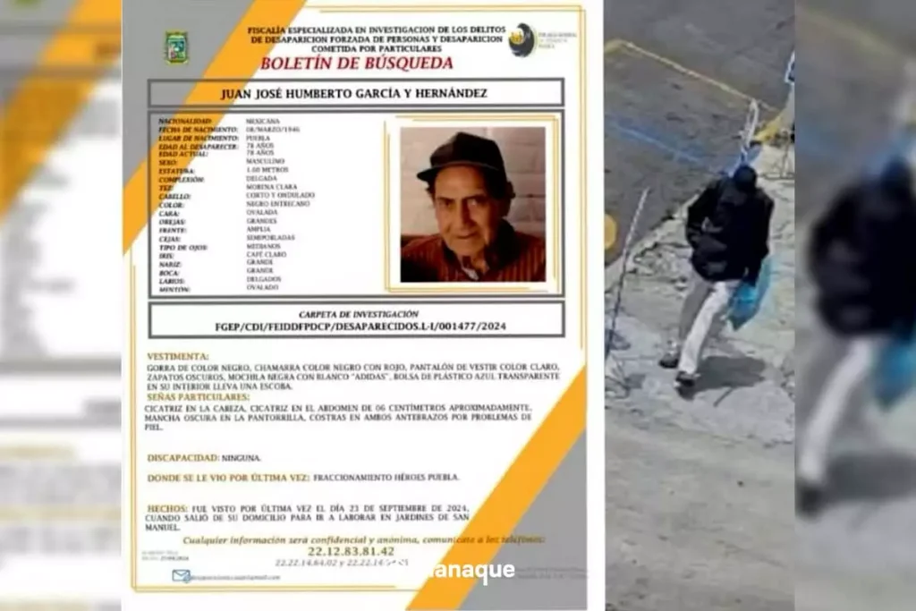 Buscan a Juan José desaparecido en Puebla desde el 23 de septiembre