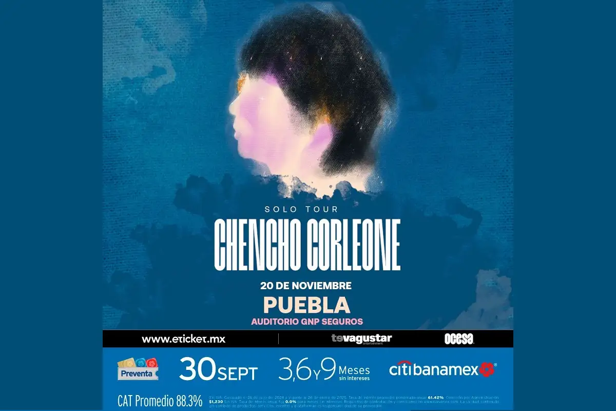 Chencho Corleone se presentará en Puebla por primera vez, ¿Cuándo y dónde? 1 Chencho Corleone se presentará en Puebla por primera vez