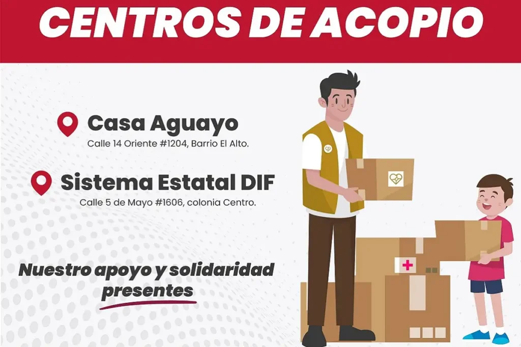 Gobierno de Puebla habilita centros de acopio para afectados del huracán “John” en Guerrero