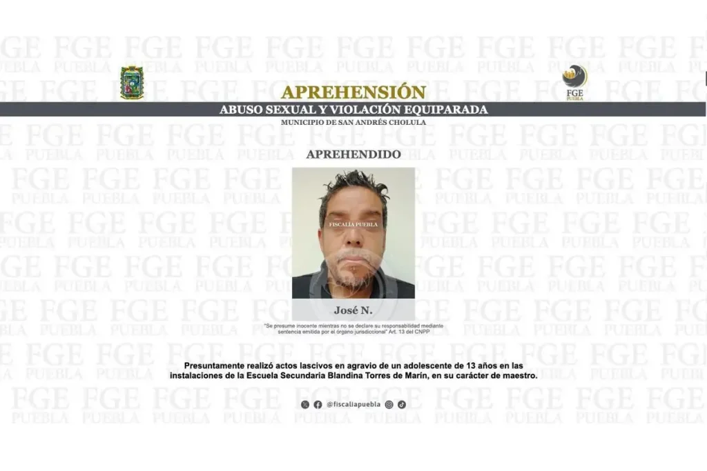 José N., es el maestro que abusó sexualmente de alumno en escuela Blandina Torres