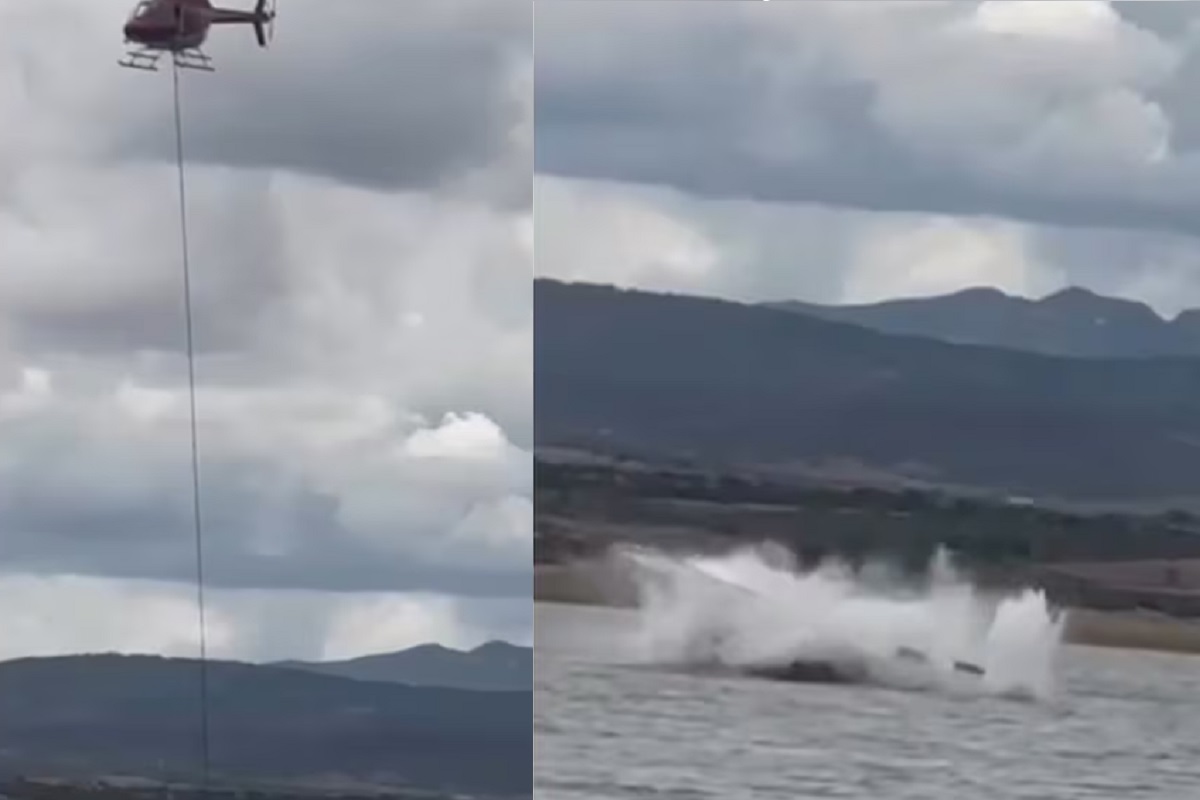 VIDEO: Se desploma helicóptero en presa Chihuahua, hay dos desaparecidos 1 Se desploma helicóptero en presa de Chihuahua, hay dos desaparecidos